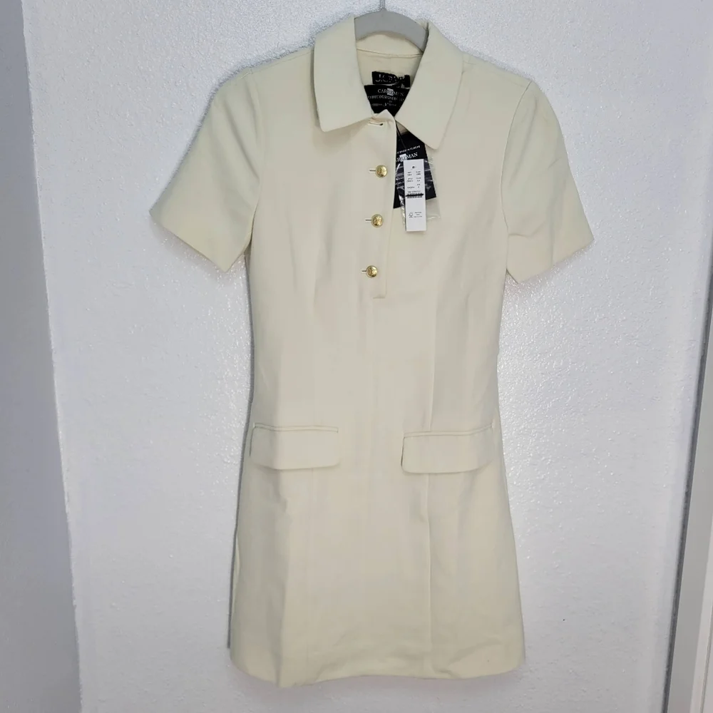 J Crew Tall Parc dress in four-season stretch CN571 Ivory NWT - Picture 5 of 9
